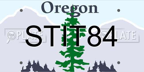 STIT84 Oregon License Plate