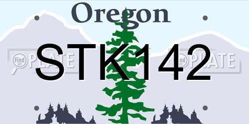 STK142 Oregon License Plate