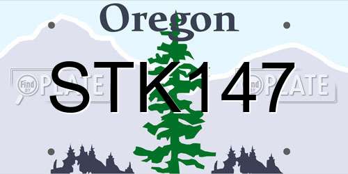STK147 Oregon License Plate