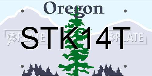 STK14T Oregon License Plate