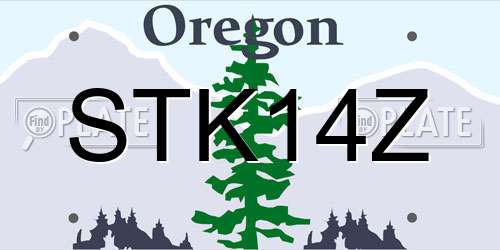STK14Z Oregon License Plate