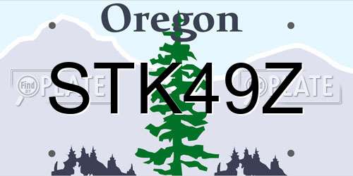STK49Z Oregon License Plate