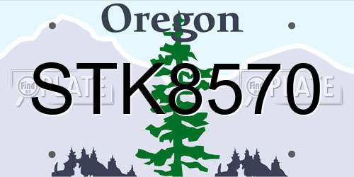STK8570 Oregon License Plate