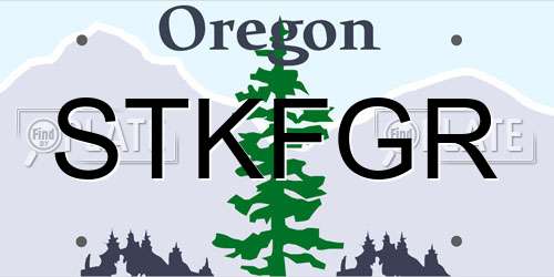 STKFGR Oregon License Plate