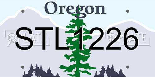 STL1226 Oregon License Plate