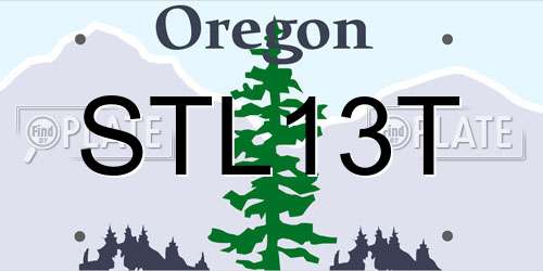 STL13T Oregon License Plate