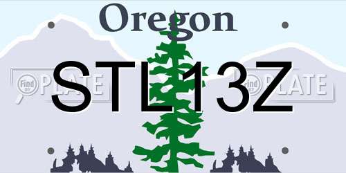 STL13Z Oregon License Plate