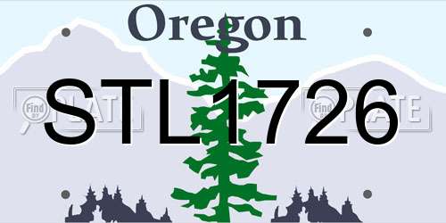 STL1726 Oregon License Plate