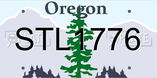 STL1776 Oregon License Plate