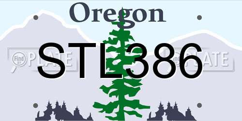 STL386 Oregon License Plate
