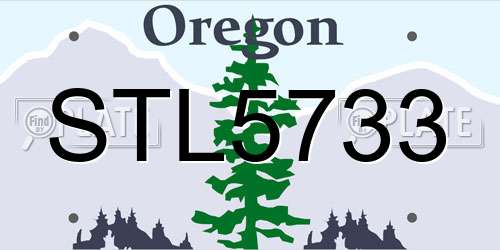 STL5733 Oregon License Plate