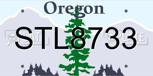 STL8733 Oregon License Plate