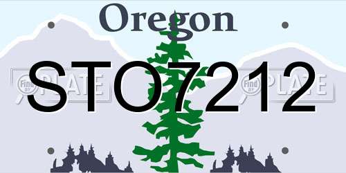 STO7212 Oregon License Plate