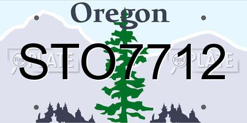 STO7712 Oregon License Plate