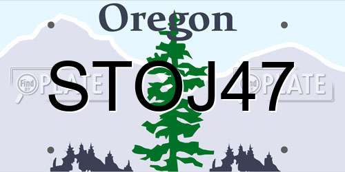 STOJ47 Oregon License Plate