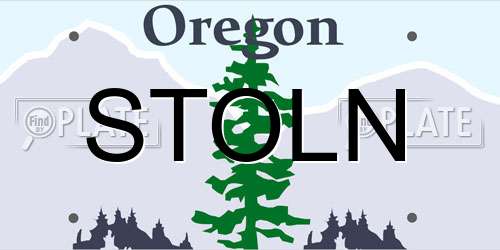 STOLN Oregon License Plate