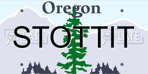 STOTTIT Oregon License Plate