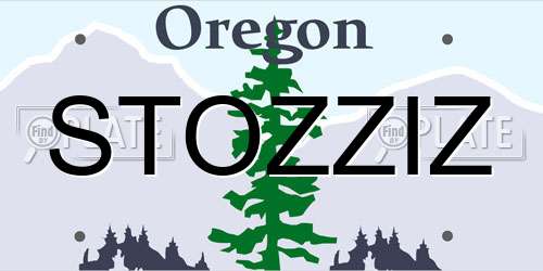 STOZZIZ Oregon License Plate