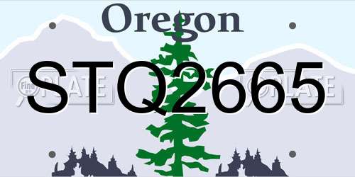 STQ2665 Oregon License Plate