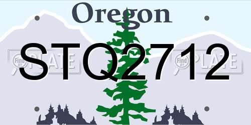 STQ2712 Oregon License Plate