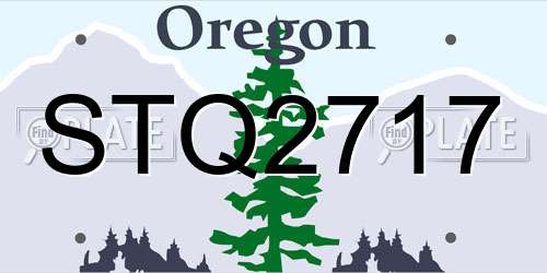 STQ2717 Oregon License Plate