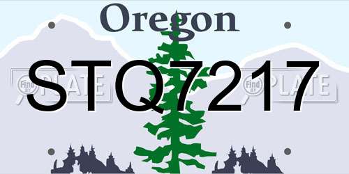 STQ7217 Oregon License Plate