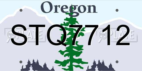STQ7712 Oregon License Plate