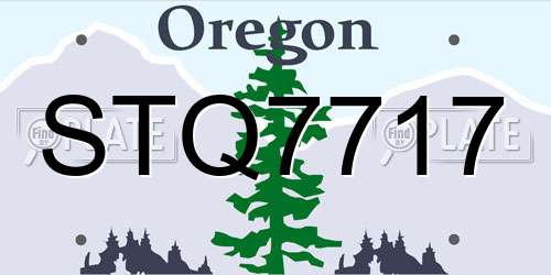 STQ7717 Oregon License Plate