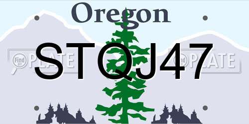 STQJ47 Oregon License Plate