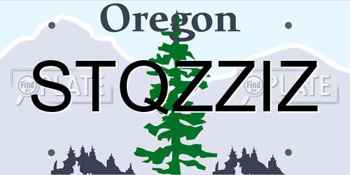 STQZZIZ Oregon License Plate