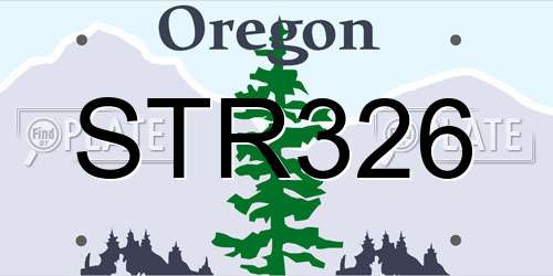STR326 Oregon License Plate
