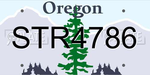 STR4786 Oregon License Plate