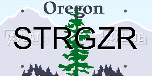 STRGZR Oregon License Plate