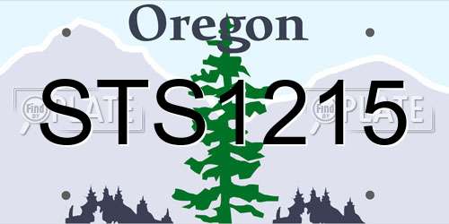 STS1215 Oregon License Plate