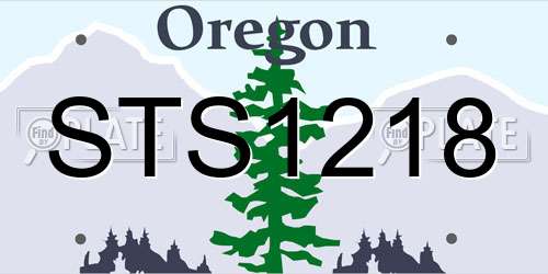 STS1218 Oregon License Plate