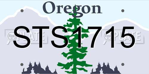 STS1715 Oregon License Plate