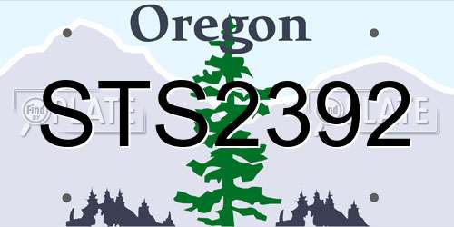 STS2392 Oregon License Plate