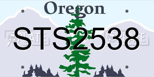 STS2538 Oregon License Plate