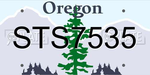 STS7535 Oregon License Plate