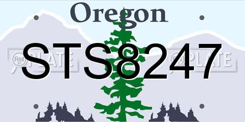 STS8247 Oregon License Plate