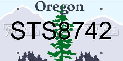 STS8742 Oregon License Plate