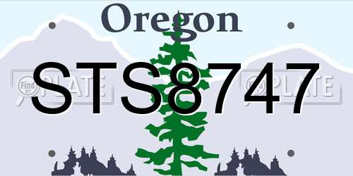 STS8747 Oregon License Plate