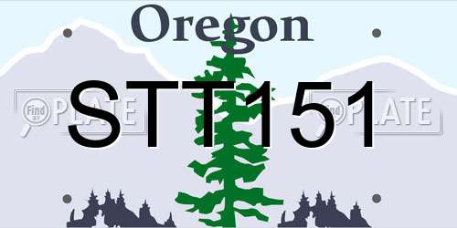 STT151 Oregon License Plate