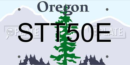 STT50E Oregon License Plate