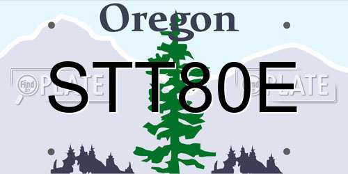 STT80E Oregon License Plate