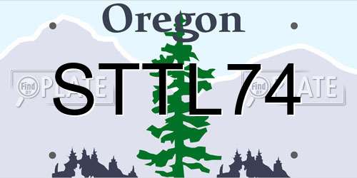 STTL74 Oregon License Plate