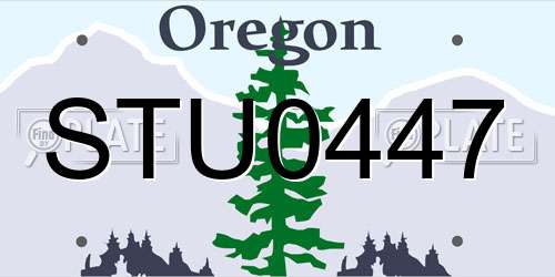 STU0447 Oregon License Plate