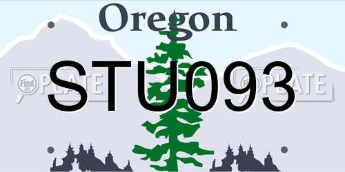 STU093 Oregon License Plate