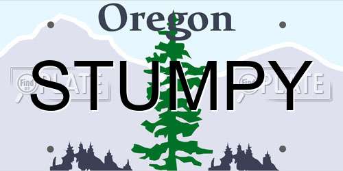 STUMPY Oregon License Plate