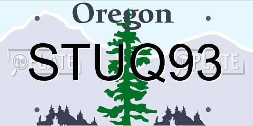 STUQ93 Oregon License Plate
